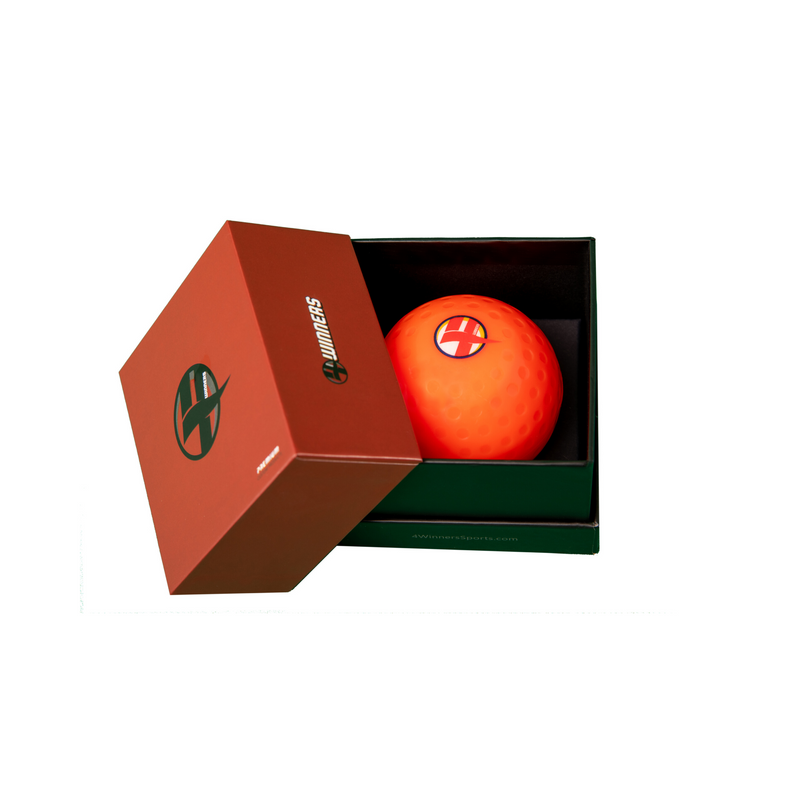 orange custom field hockey ball dimple